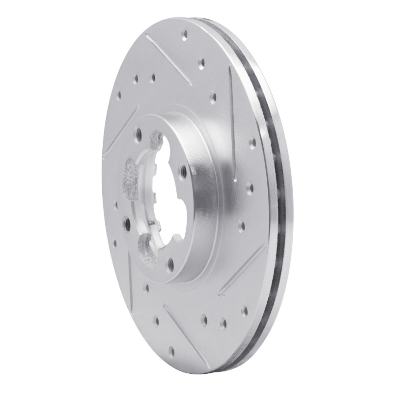 Picture of R1 89-94 Subaru Justy Front Right Drilled & Slotted Silver Brake Rotor
