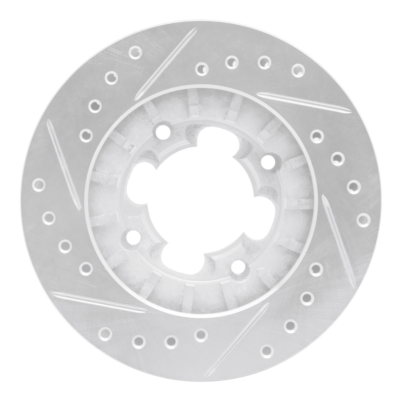 Picture of R1 87-94 Subaru Justy Front Right Drilled & Slotted Silver Brake Rotor