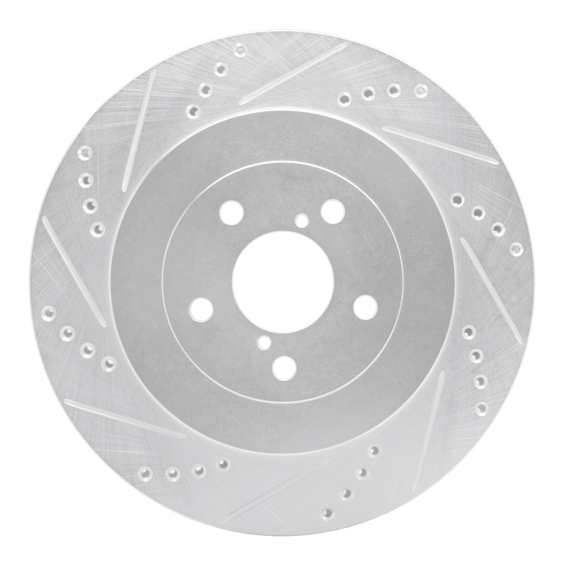 Picture of R1 03-04 Subaru Impreza Rear Left Drilled & Slotted Silver Brake Rotor