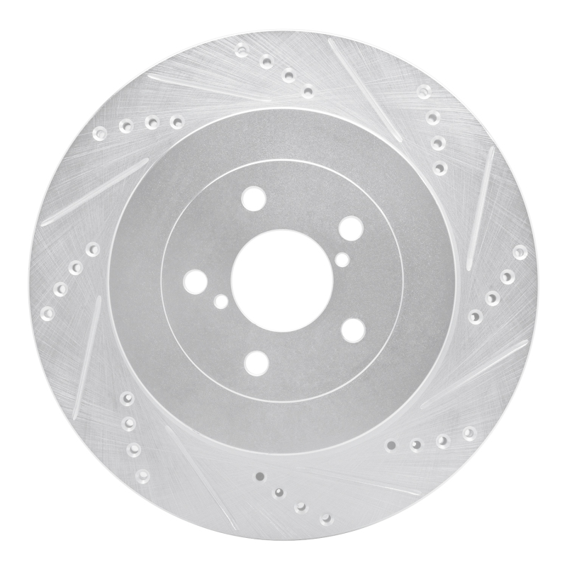 Picture of R1 03-04 Subaru Impreza Rear Right Drilled & Slotted Silver Brake Rotor