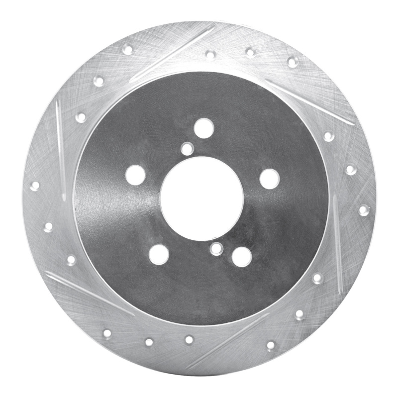 Picture of R1 05-09 Subaru Outback Rear Left Drilled & Slotted Silver Brake Rotor