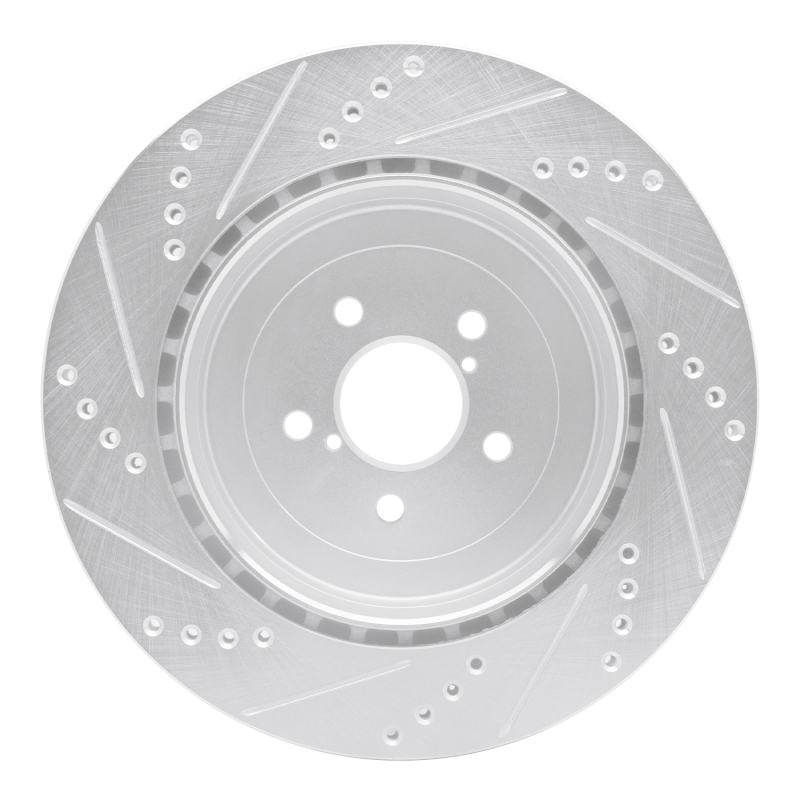 Picture of R1 03-04 Subaru Impreza Rear Right Drilled & Slotted Silver Brake Rotor