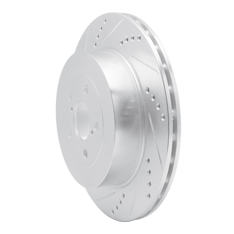 Picture of R1 03-04 Subaru Impreza Rear Left Drilled & Slotted Silver Brake Rotor
