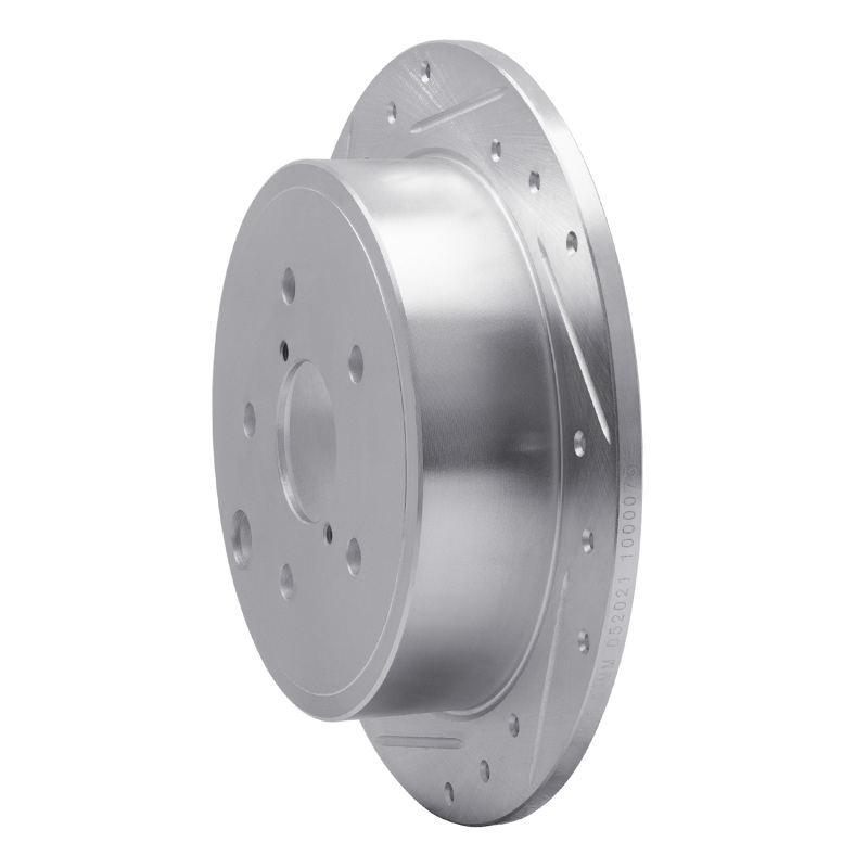 Picture of R1 15-21 Subaru WRX Rear Left Drilled & Slotted Silver Brake Rotor