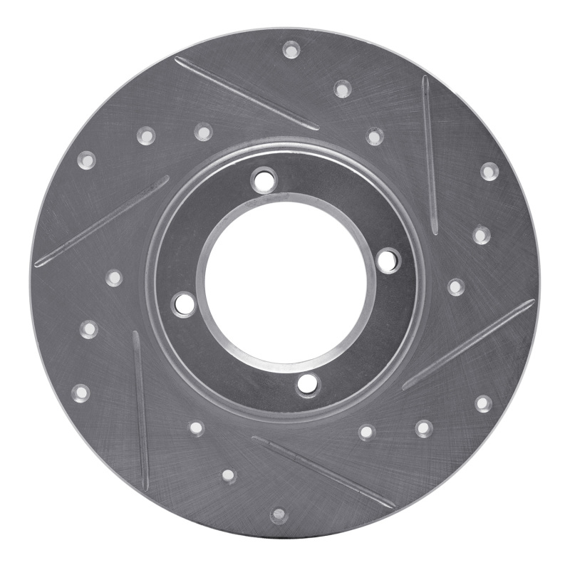 Picture of R1 80-83 Subaru GL Front Right Drilled & Slotted Silver Brake Rotor
