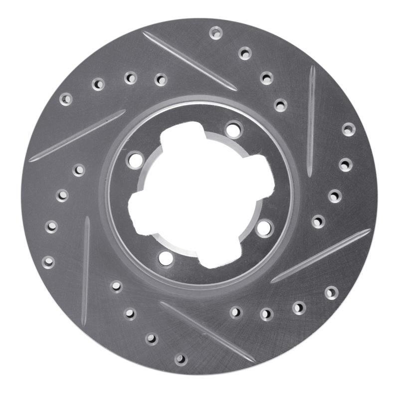 Picture of R1 83-89 Subaru BRAT Front Right Drilled & Slotted Silver Brake Rotor
