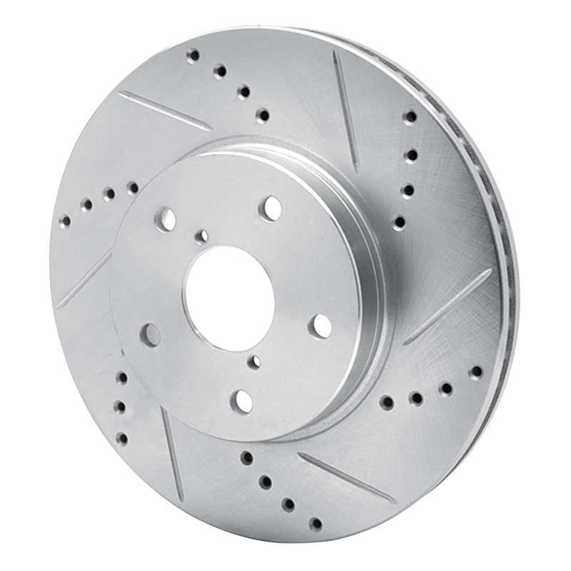 Picture of R1 15-19 Subaru Legacy Front Right Drilled & Slotted Silver Brake Rotor