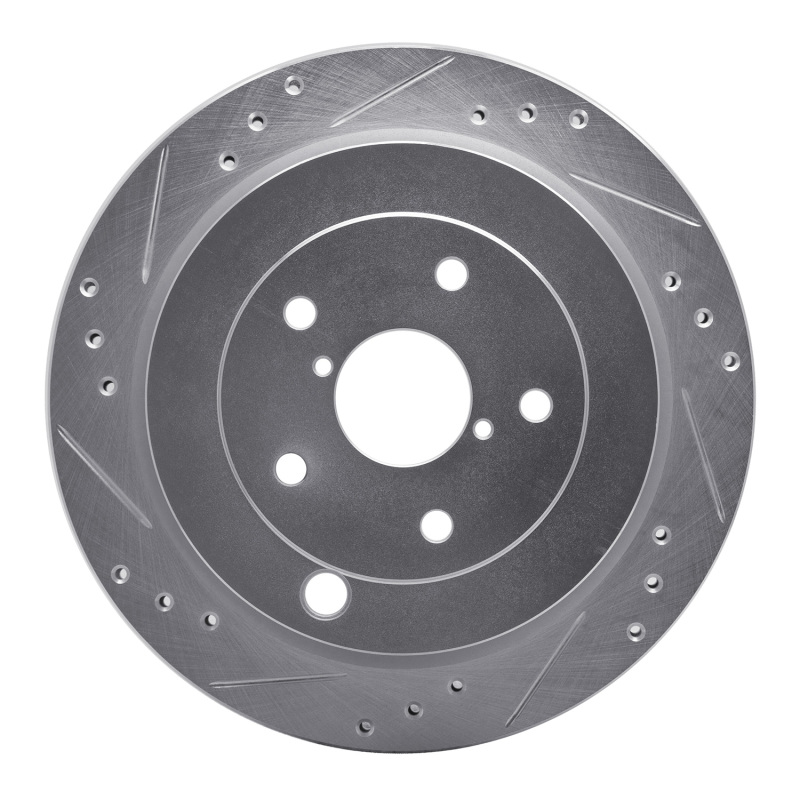 Picture of R1 06-14 Subaru B9 TRIBECA Rear Left Drilled & Slotted Silver Brake Rotor