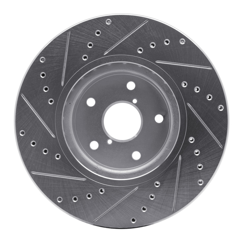 Picture of R1 06-21 Subaru WRX Front Right Drilled & Slotted Silver Brake Rotor