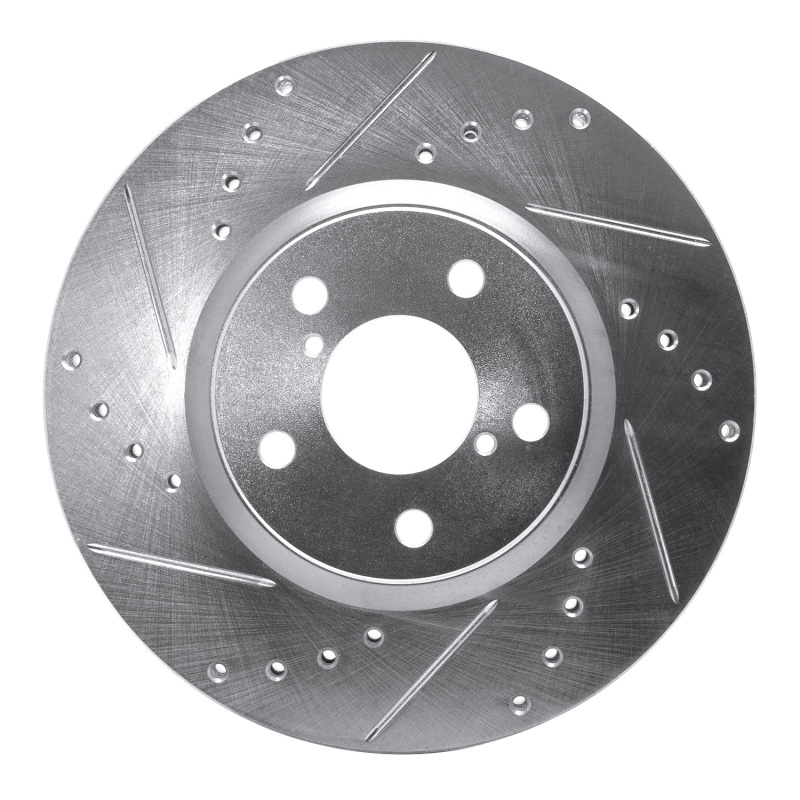 Picture of R1 17-23 Subaru Impreza Front Left Drilled & Slotted Silver Brake Rotor