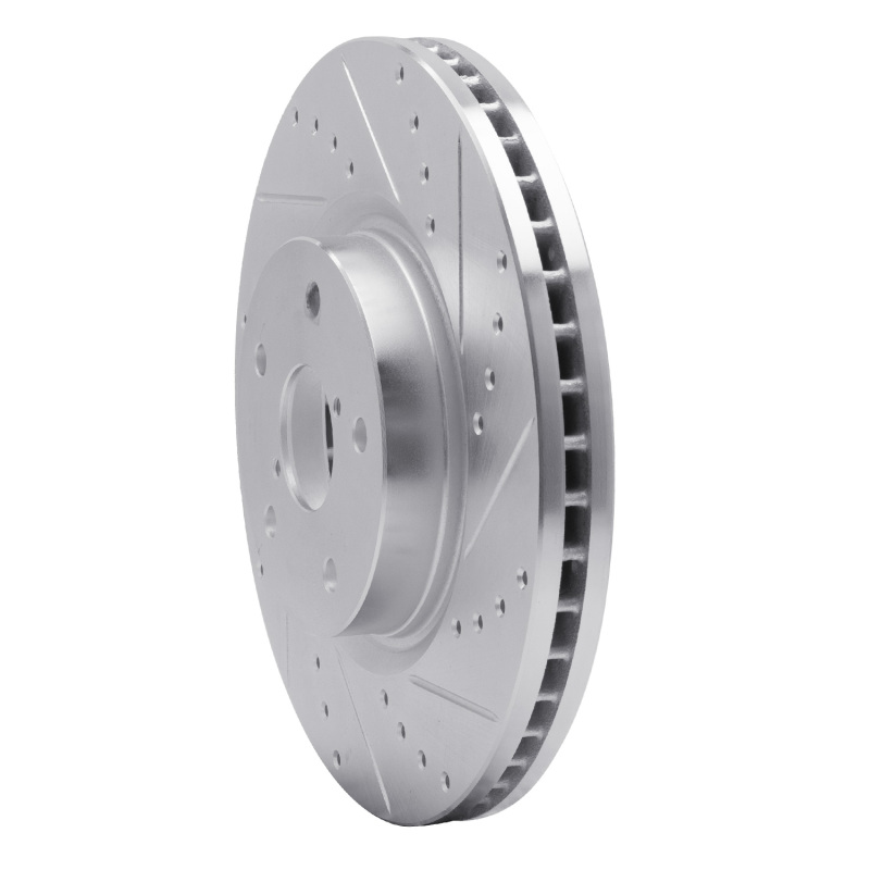 Picture of R1 06-21 Subaru WRX Front Right Drilled & Slotted Silver Brake Rotor