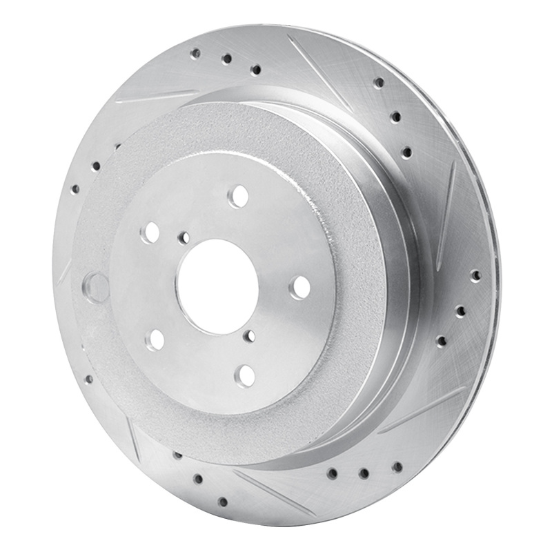 Picture of R1 06-14 Subaru B9 TRIBECA Rear Right Drilled & Slotted Silver Brake Rotor