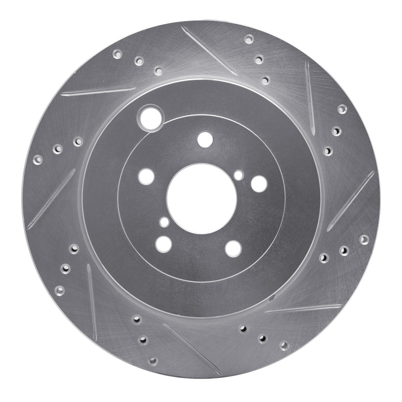 Picture of R1 17-25 Subaru BRZ Rear Right Drilled & Slotted Silver Brake Rotor