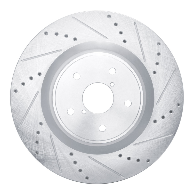 Picture of R1 18-25 Subaru WRX Front Right Drilled & Slotted Silver Brake Rotor