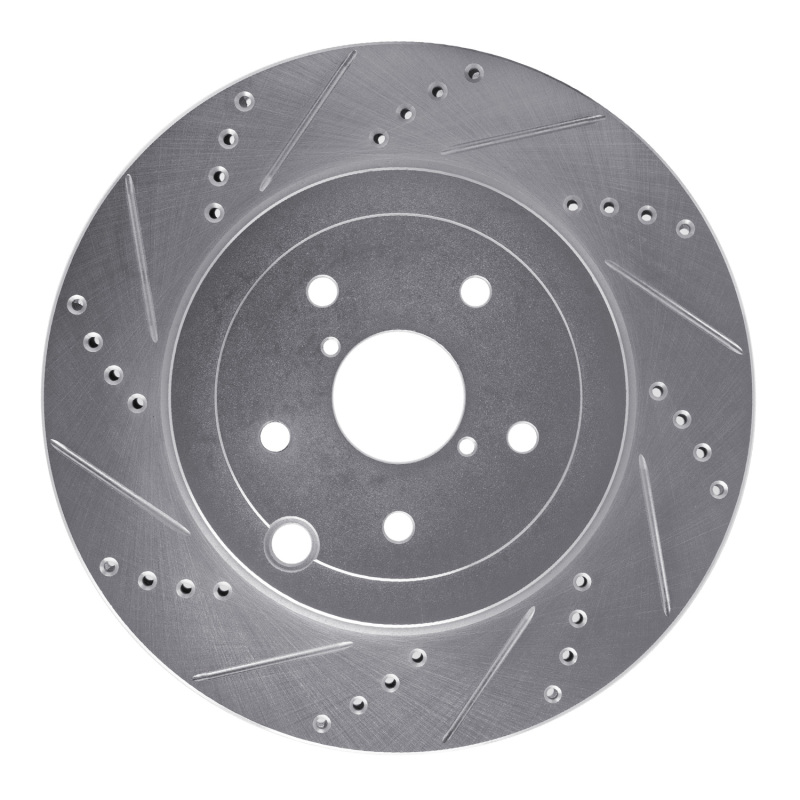 Picture of R1 18-25 Subaru WRX STI Rear Right Drilled & Slotted Silver Brake Rotor