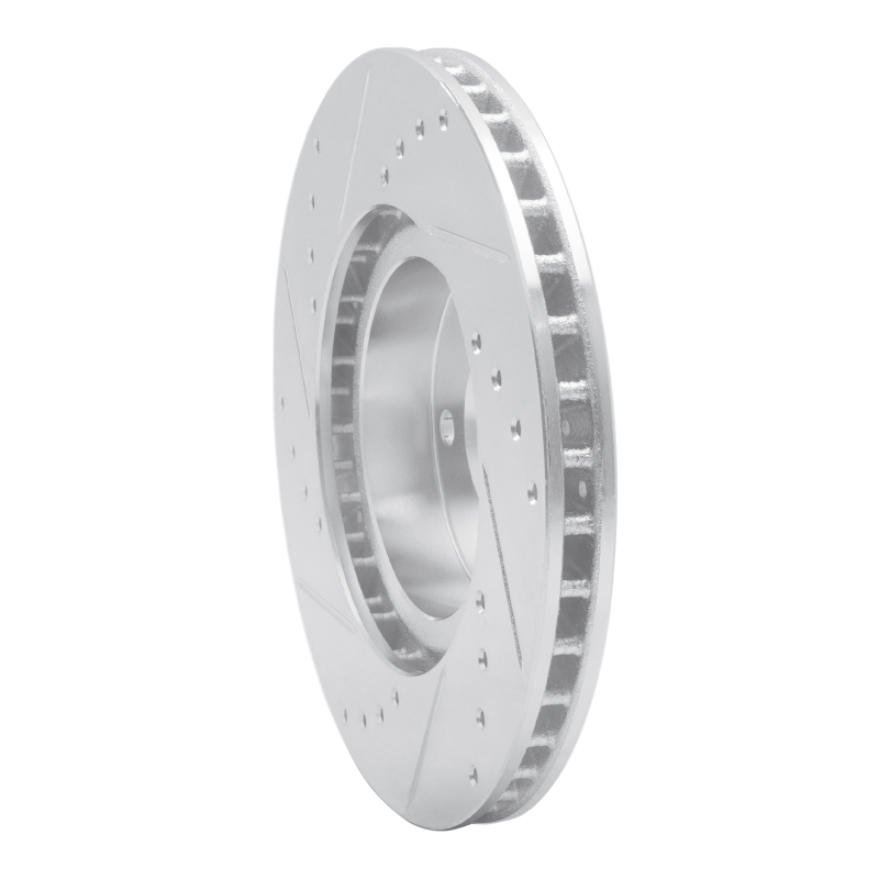Picture of R1 17-23 Subaru Impreza Front Right Drilled & Slotted Silver Brake Rotor