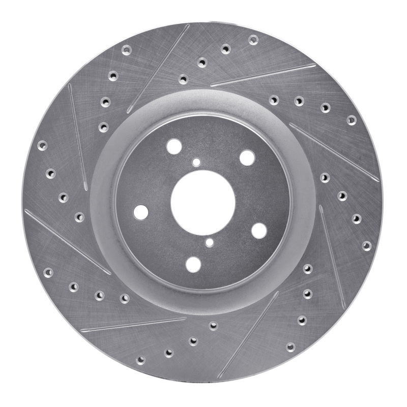 Picture of R1 19-23 Subaru ASCENT Front Left Drilled & Slotted Silver Brake Rotor