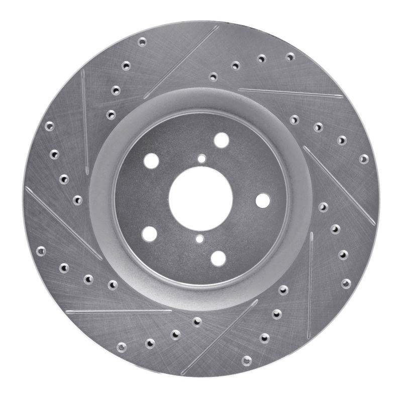Picture of R1 19-23 Subaru ASCENT Front Right Drilled & Slotted Silver Brake Rotor