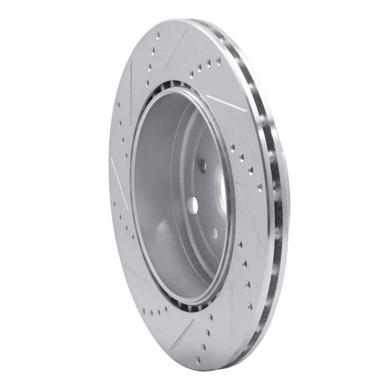 Picture of R1 18-25 Subaru WRX STI Rear Right Drilled & Slotted Silver Brake Rotor