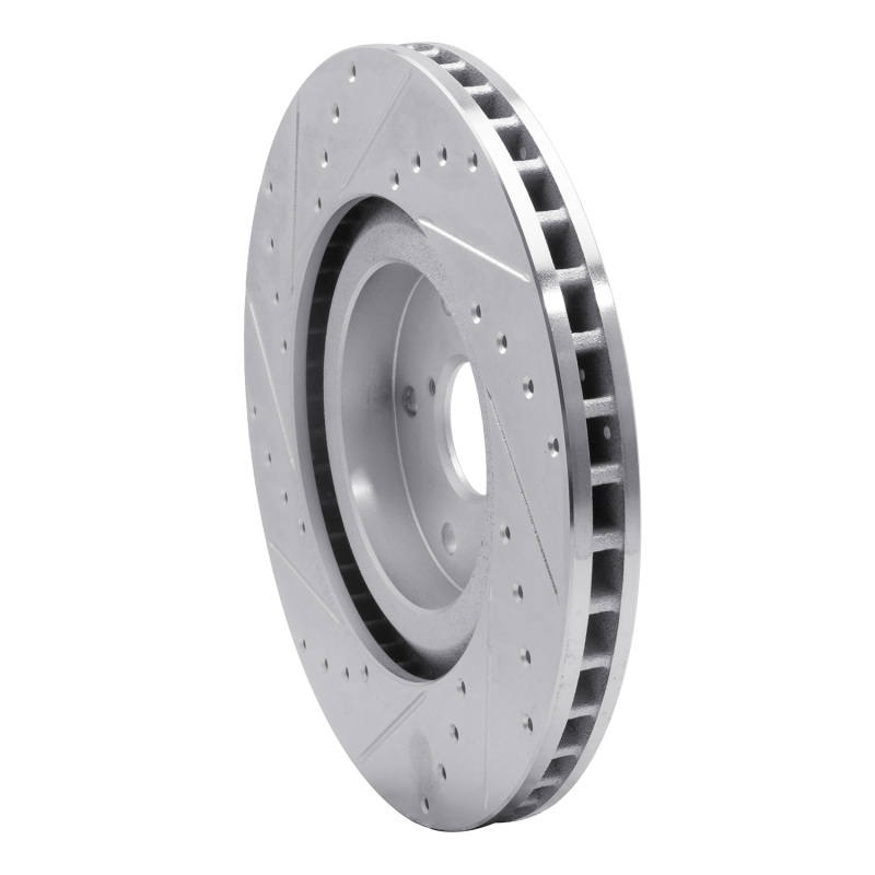 Picture of R1 19-23 Subaru ASCENT Front Right Drilled & Slotted Silver Brake Rotor