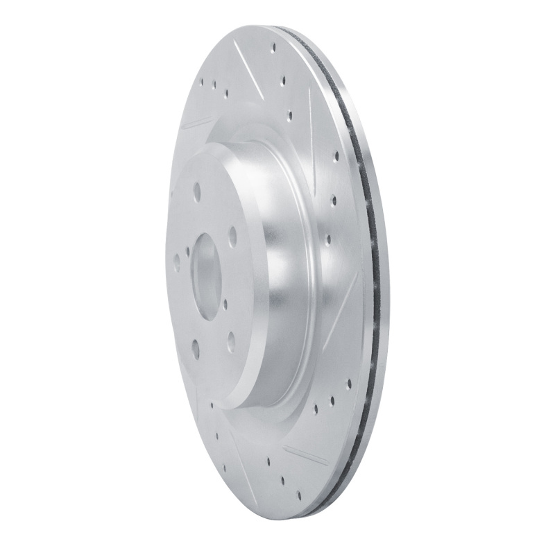 Picture of R1 19-25 Subaru ASCENT Rear Right Drilled & Slotted Silver Brake Rotor