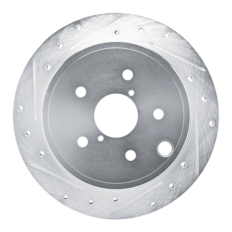 Picture of R1 22-25 Subaru WRX Rear Left Drilled & Slotted Silver Brake Rotor