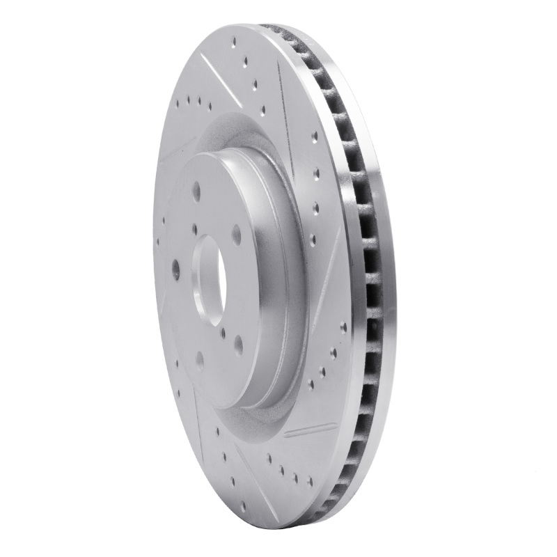 Picture of R1 19-24 Subaru Forester Front Right Drilled & Slotted Silver Brake Rotor