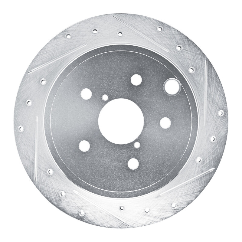 Picture of R1 22-25 Subaru WRX Rear Right Drilled & Slotted Silver Brake Rotor