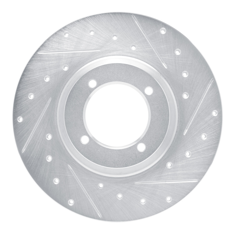 Picture of R1 61-76 Triumph TR250 Front Right Drilled & Slotted Silver Brake Rotor