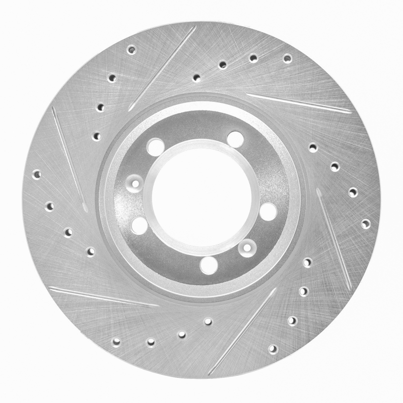 Picture of R1 81-89 Alfa Romeo Milano Front Left Drilled & Slotted Silver Brake Rotor