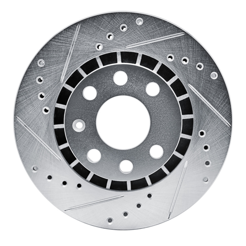 Picture of R1 88-02 Daewoo Lanos Front Left Drilled & Slotted Silver Brake Rotor
