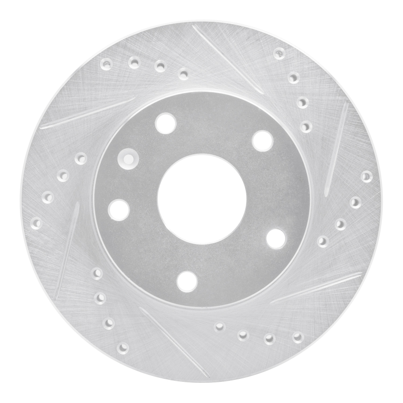 Picture of R1 99-02 Daewoo Leganza Front Right Drilled & Slotted Silver Brake Rotor