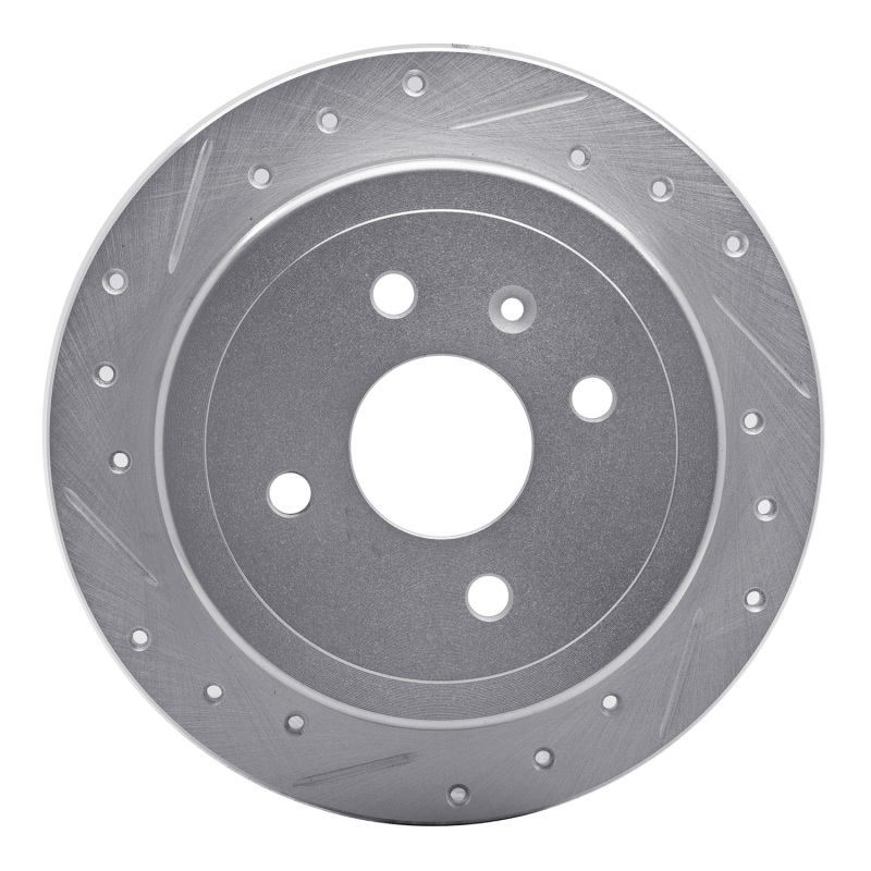 Picture of R1 99-02 Daewoo Nubira Rear Right Drilled & Slotted Silver Brake Rotor