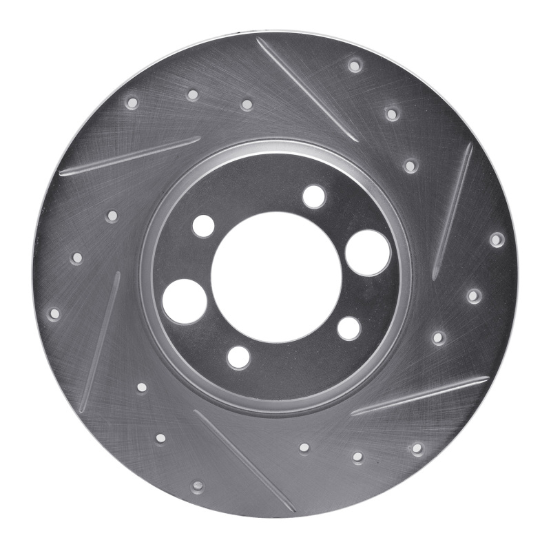 Picture of R1 62-87 Jaguar XJ Rear Right Drilled & Slotted Silver Brake Rotor