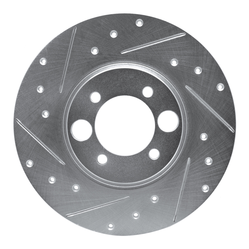 Picture of R1 62-87 Jaguar XKE Rear Left Drilled & Slotted Silver Brake Rotor