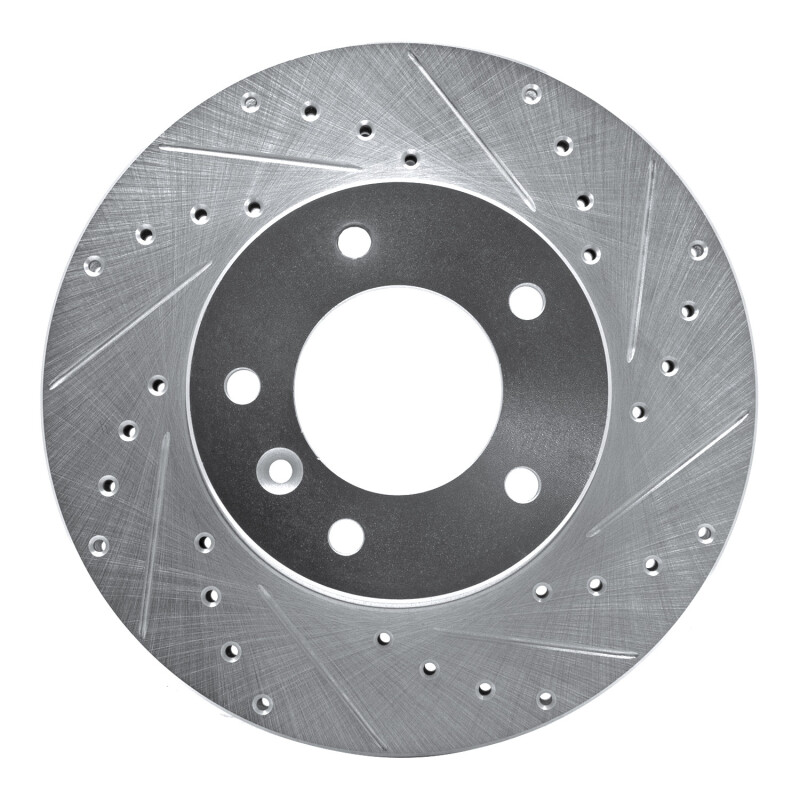 Picture of R1 86-89 Jaguar VanDEN PLAS Front Right Drilled & Slotted Silver Brake Rotor