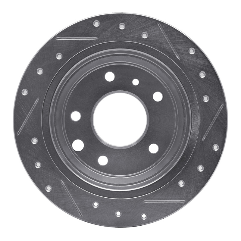Picture of R1 86-89 Jaguar XJ6 Rear Left Drilled & Slotted Silver Brake Rotor