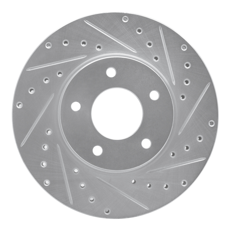 Picture of R1 97-03 Jaguar XK8 Front Right Drilled & Slotted Silver Brake Rotor