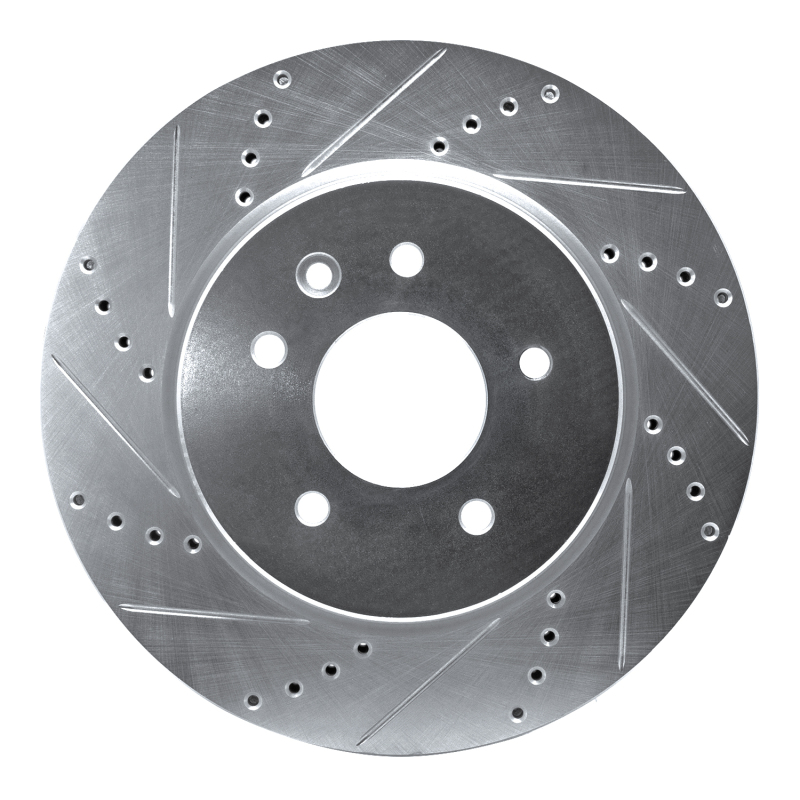 Picture of R1 00-06 Jaguar XKR Rear Left Drilled & Slotted Silver Brake Rotor