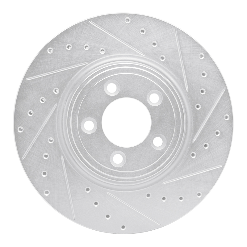 Picture of R1 06-10 Jaguar S-Type Front Right Drilled & Slotted Silver Brake Rotor