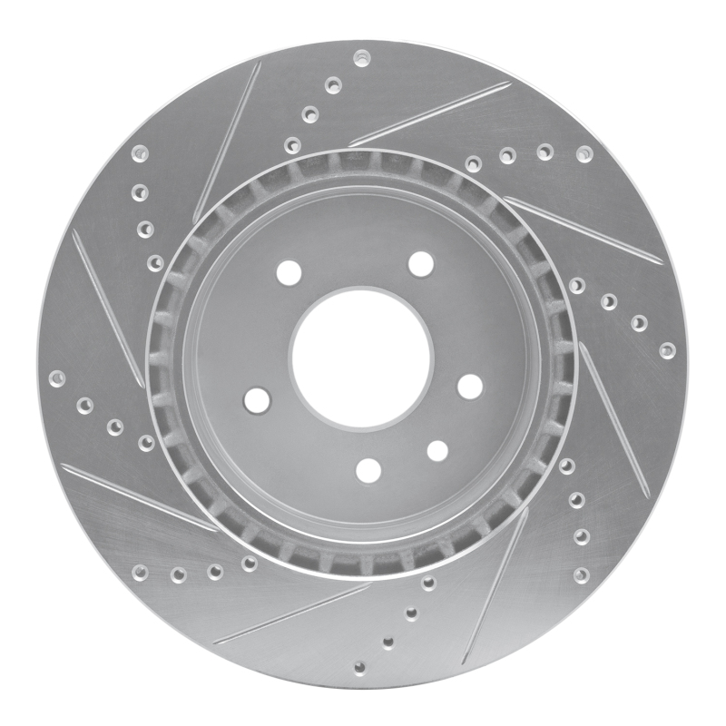 Picture of R1 00-06 Jaguar XJR Rear Right Drilled & Slotted Silver Brake Rotor