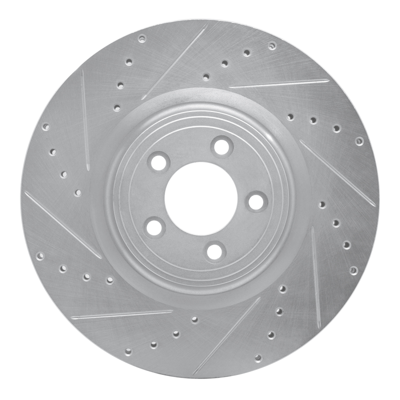 Picture of R1 06-21 Jaguar XKR Front Left Drilled & Slotted Silver Brake Rotor