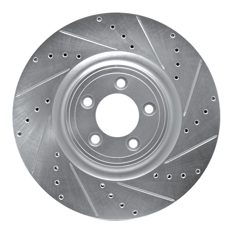 Picture of R1 06-21 Jaguar XKR Front Right Drilled & Slotted Silver Brake Rotor