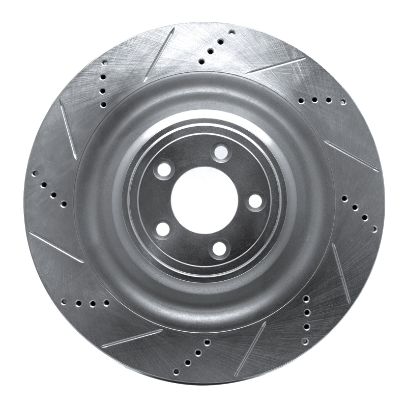 Picture of R1 08-09 Jaguar XKR Right Front Drilled & Slotted Silver Brake Rotor