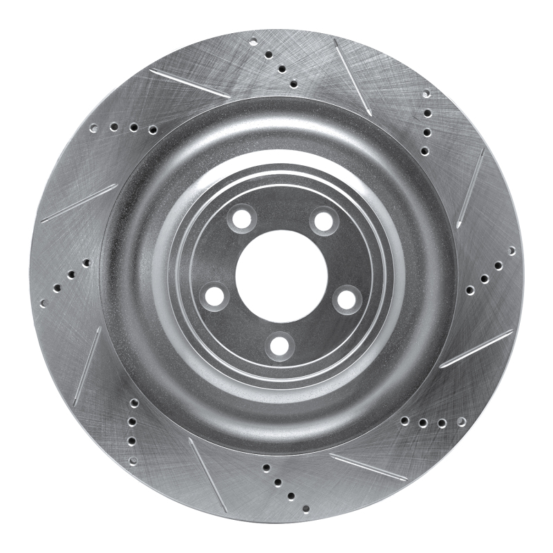 Picture of R1 08-09 Jaguar XKR Left Front Drilled & Slotted Silver Brake Rotor