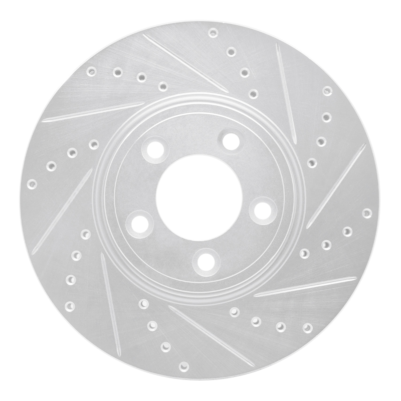 Picture of R1 06-08 Jaguar S-Type Front Right Drilled & Slotted Silver Brake Rotor