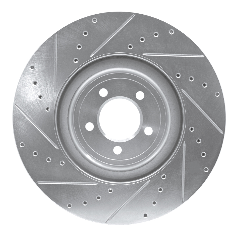 Picture of R1 06-21 Jaguar XKR Front Right Drilled & Slotted Silver Brake Rotor