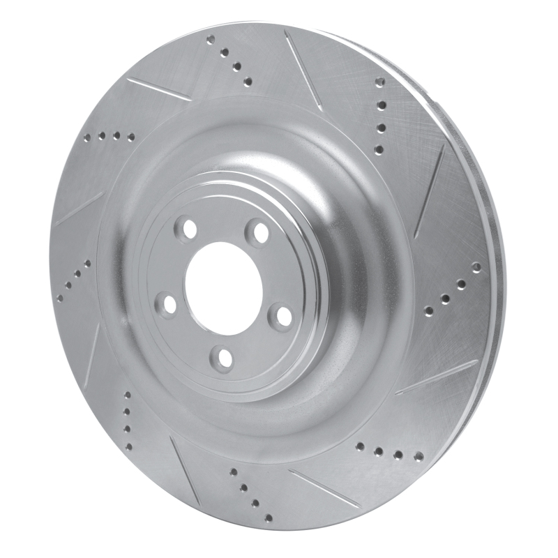 Picture of R1 08-09 Jaguar XKR Left Front Drilled & Slotted Silver Brake Rotor