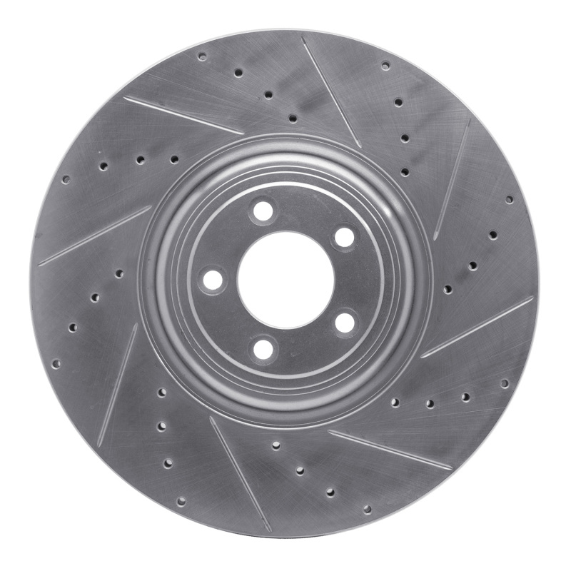 Picture of R1 10-24 Jaguar XF Front Right Drilled & Slotted Silver Brake Rotor