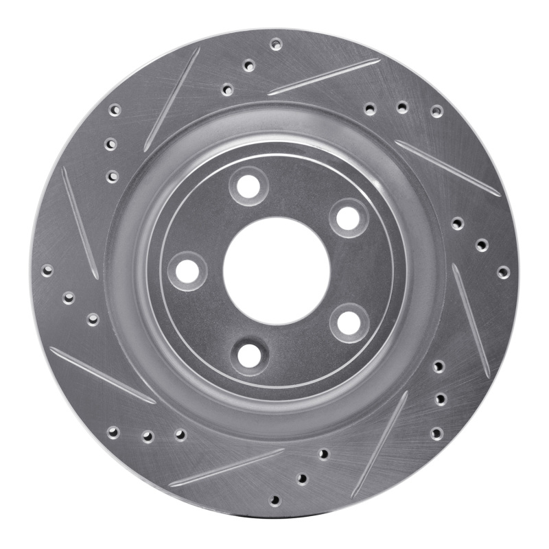 Picture of R1 06-08 Jaguar S-Type Rear Left Drilled & Slotted Silver Brake Rotor